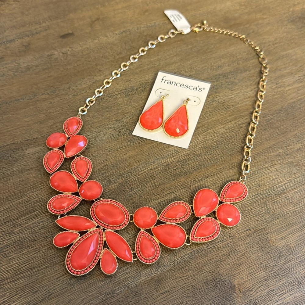 Francesca’s Chandelier Necklace & Earrings Set - NWT